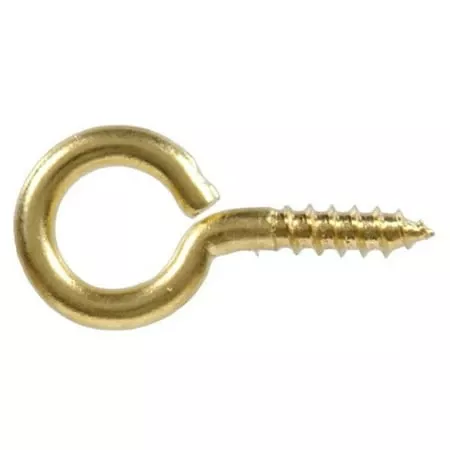 .162 X 1-5/8 Solid Brass Large Eye Screw Eye, 3pk Hillman Hooks And Eyes 852422