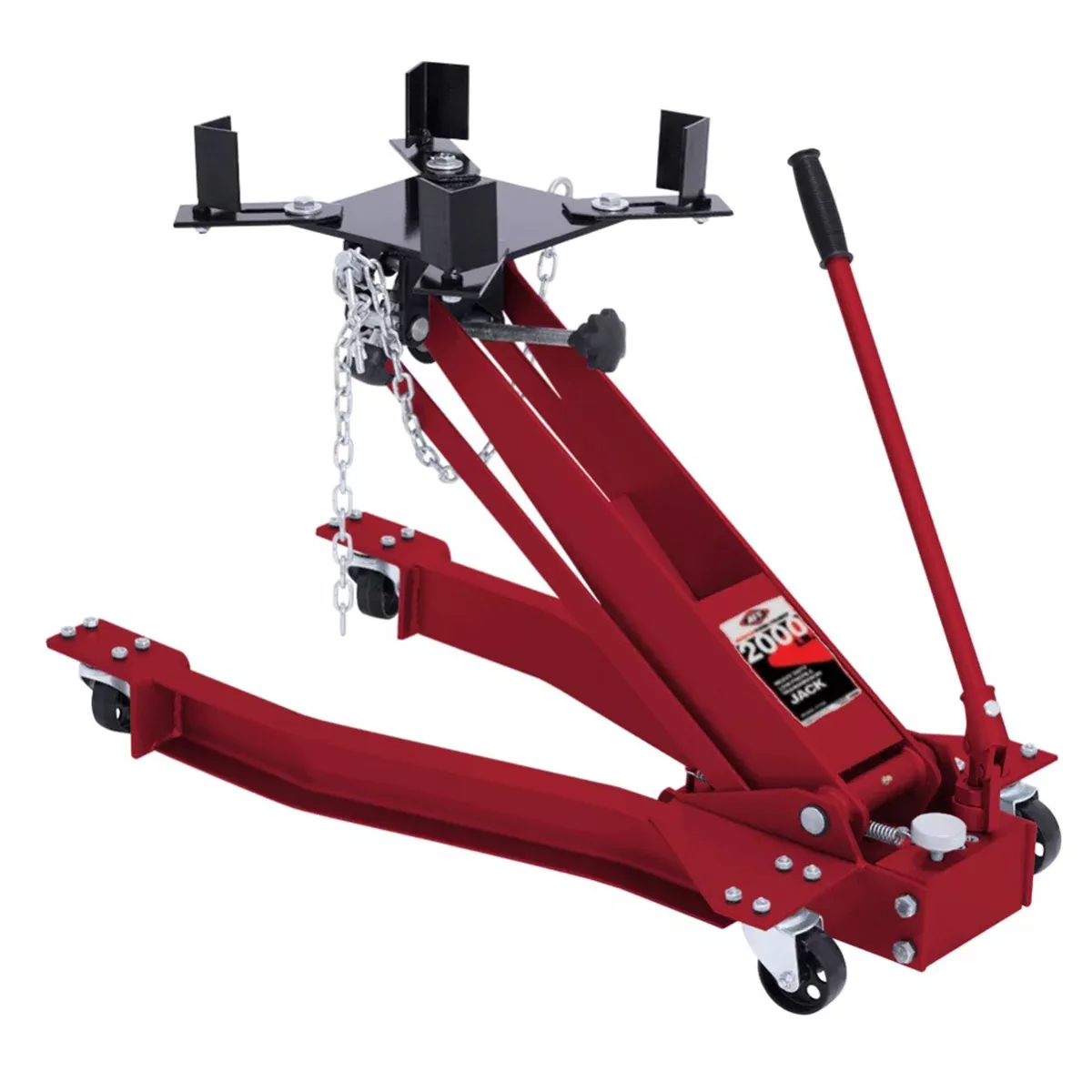 American Forge & Foundry AFF - Transmission Jack - Hydraulic - Floor Style - Low Profile Wishbone Style - 1;000 Lbs. Capacity - 6.875"" Min H to 31.75"" High H - Manual Hand Pump - Heavy Duty