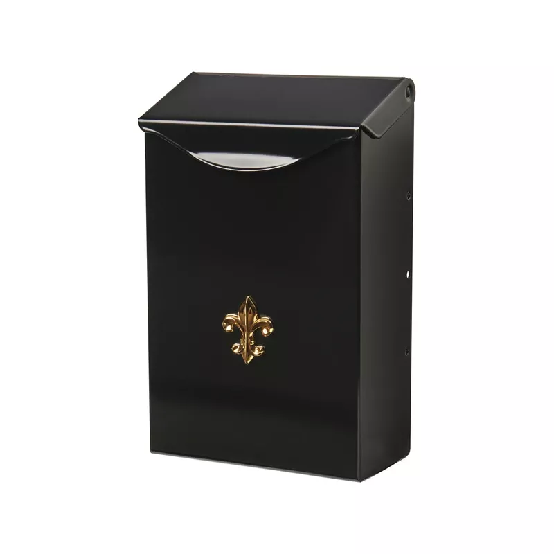 City Classic Vertical Wall Mount Mailbox, Black Galvanized Steel, Model Bw1100am
