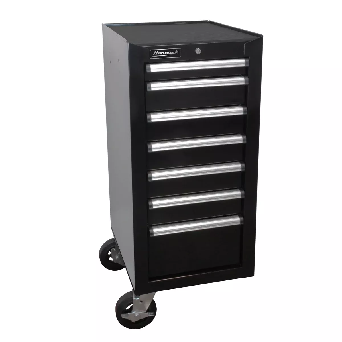 Homak Manufacturing 18IN H2Pro Series 7-Drawer Side Cabinet; Black