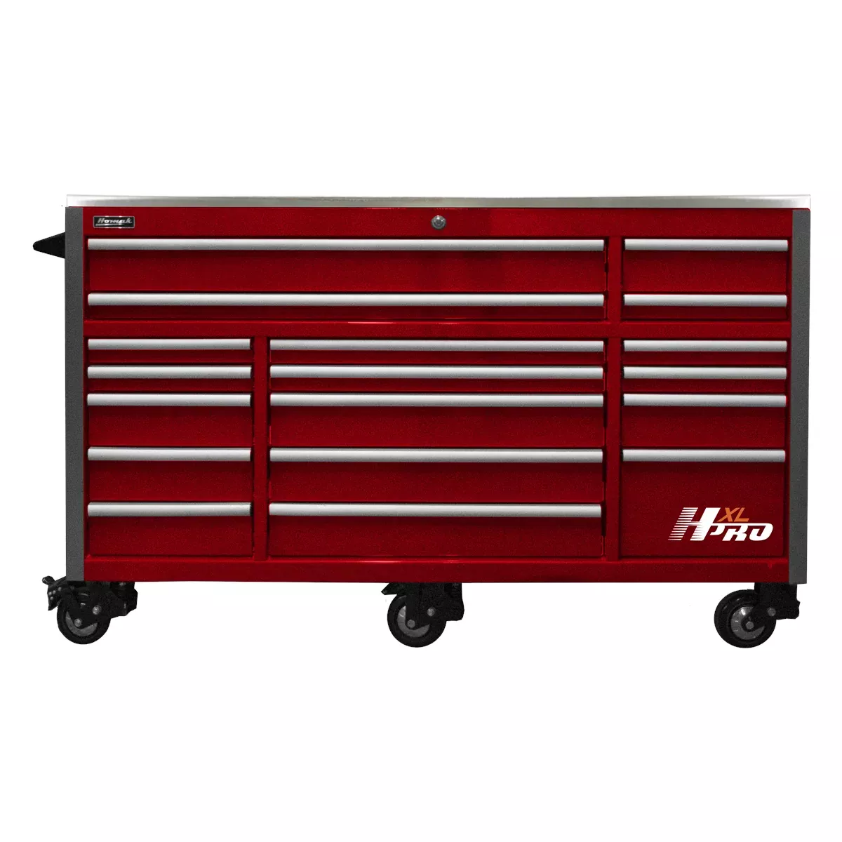 Homak Manufacturing 72 in. HXL 17-Drawer Roller Cabinet - Red